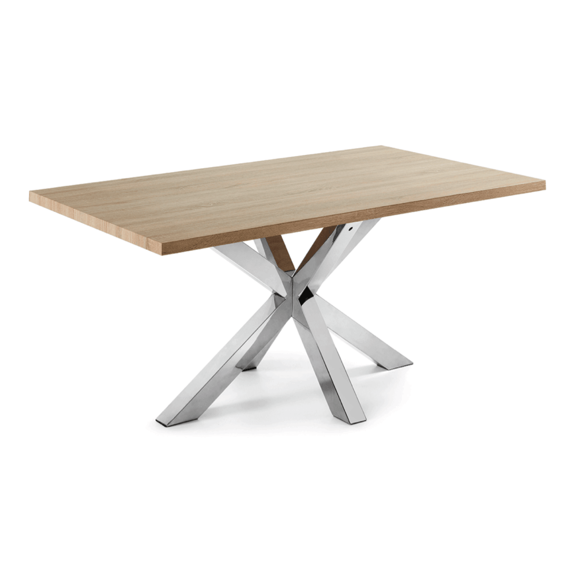 Table à manger rectangulaire moderne en MDF et verre trempé avec pieds étoile personnalisables pour salle à manger