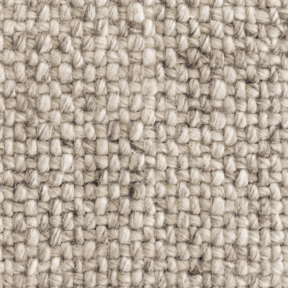 Tapis plat en laine naturelle et viscose avec tissage texturé subtil en galet pour salon