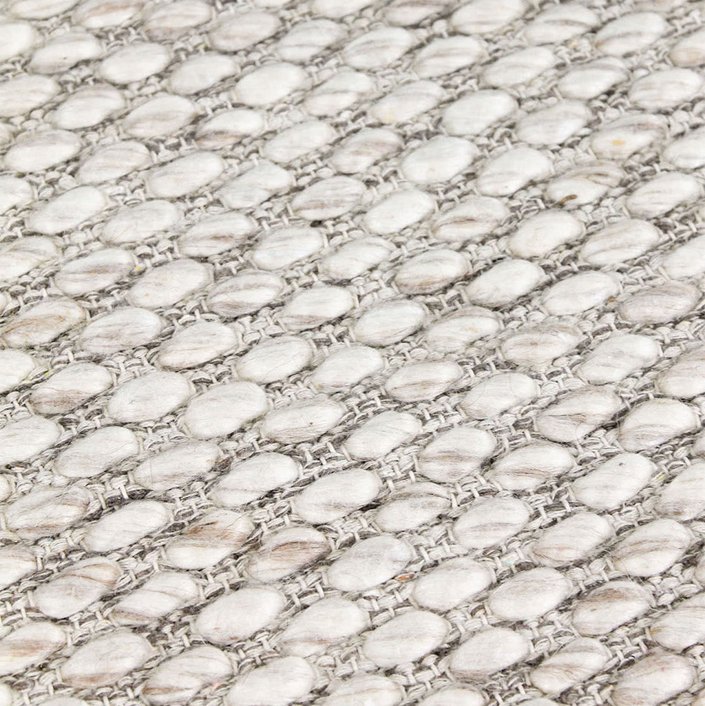 Tapis bohème en laine tissé plat 100 %, motif chiné beige pour salon