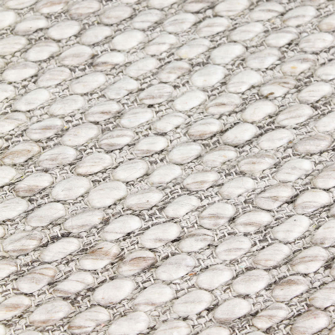 Tapis bohème en laine tissé plat 100 %, motif chiné beige pour salon