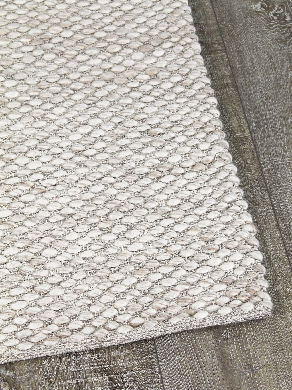 Tapis bohème en laine tissé plat 100 %, motif chiné beige pour salon