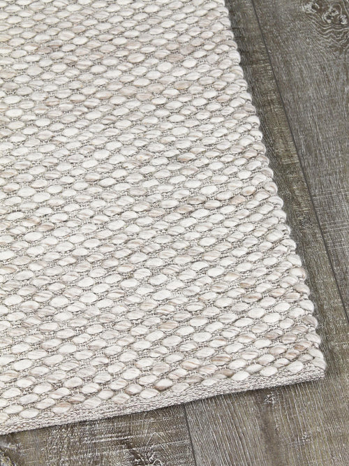Tapis bohème en laine tissé plat 100 %, motif chiné beige pour salon