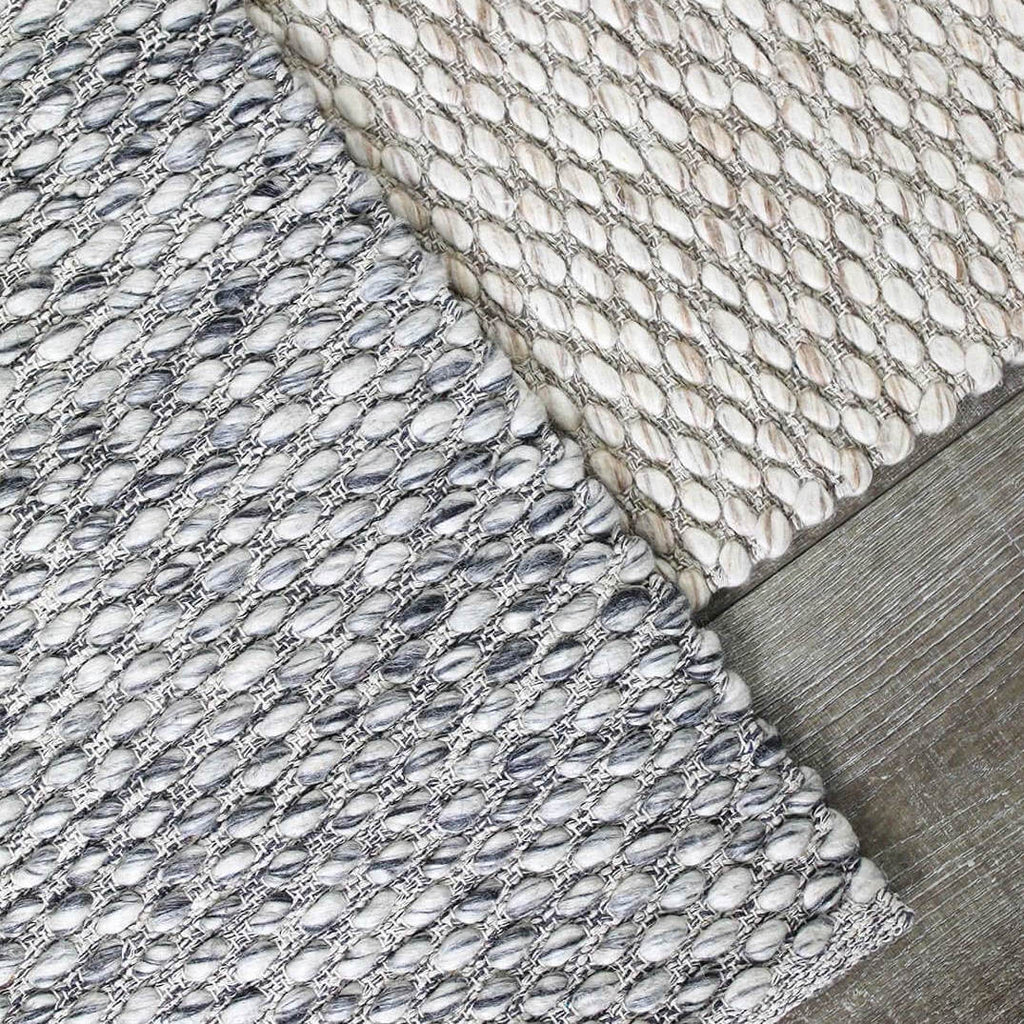 Tapis bohème en laine tissé plat 100 %, motif chiné beige pour salon