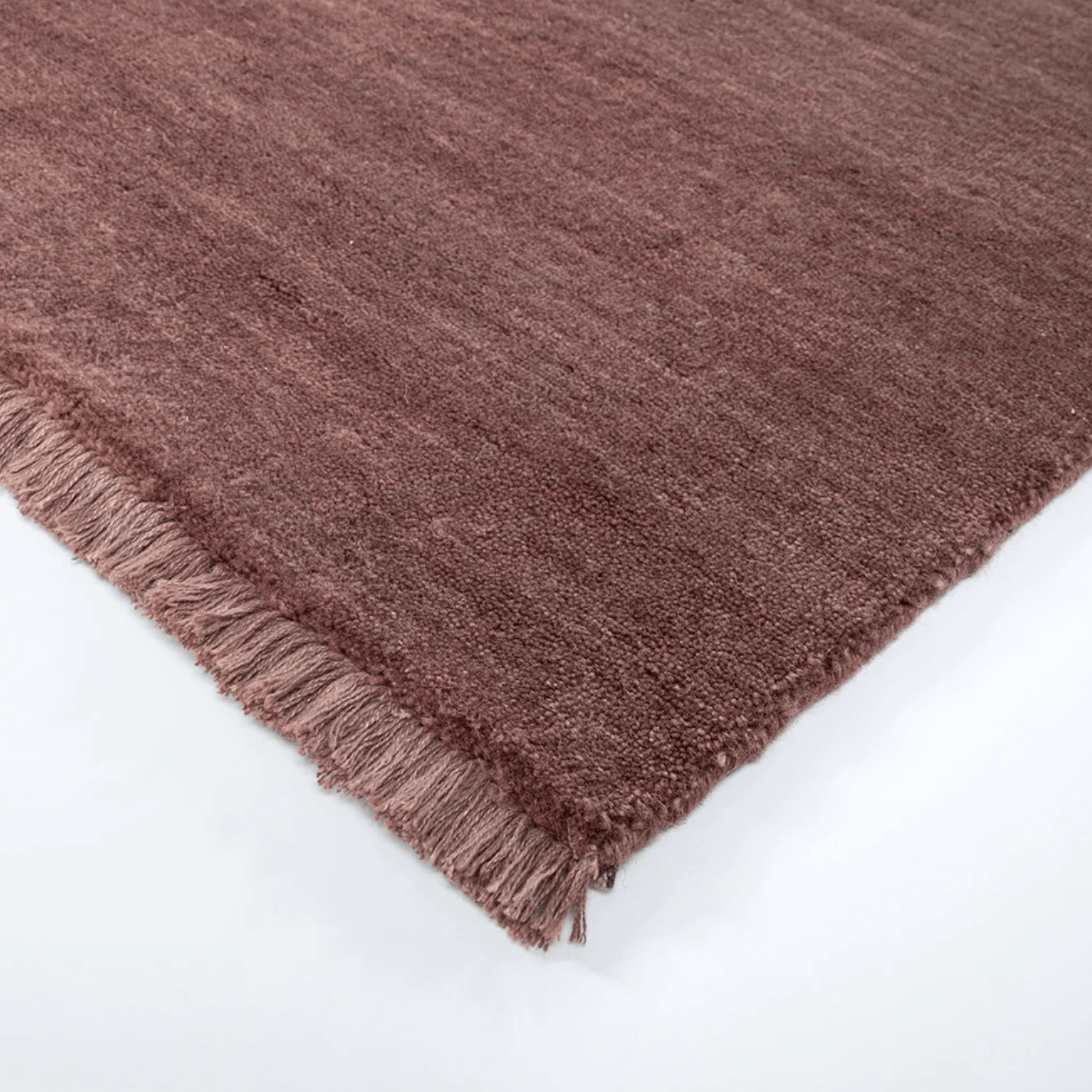 Tapis luxueux 100 % laine de Nouvelle-Zélande avec poil dense et confortable, couleur merlot, pour le salon