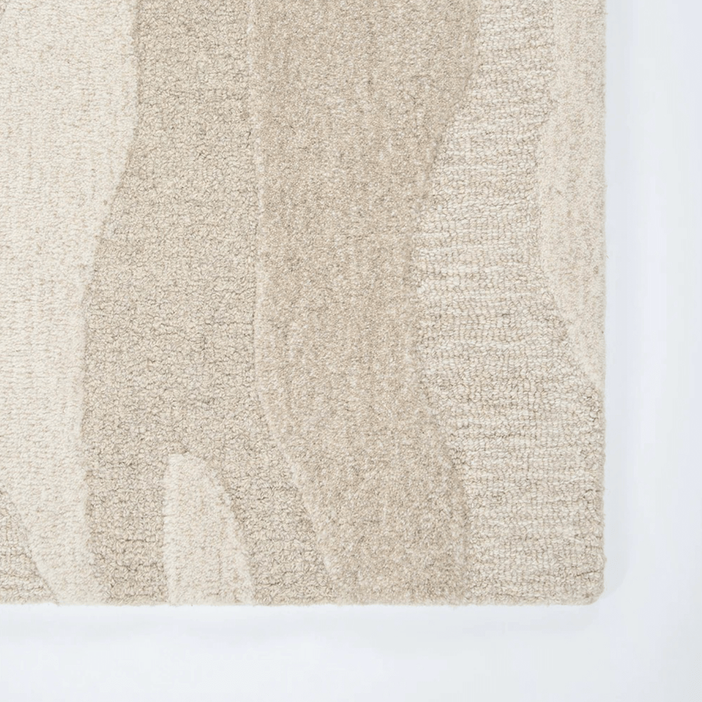 Tapis 100 % laine tufté à la main Coastal avec motif à courbes organiques pour salon
