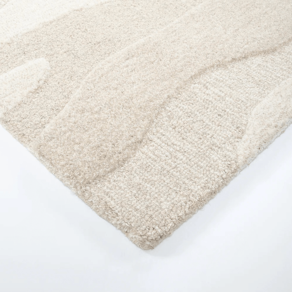 Tapis 100 % laine tufté à la main Coastal avec motif à courbes organiques pour salon