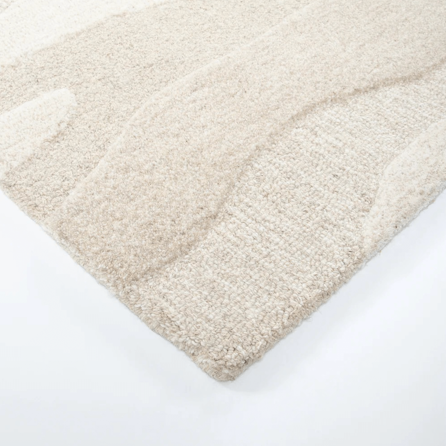 Tapis 100 % laine tufté à la main Coastal avec motif à courbes organiques pour salon