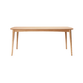 Table à manger rectangulaire en chêne américain massif d'inspiration japonaise avec traverse cintrée pour salle à manger